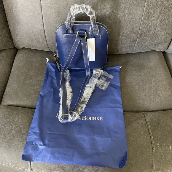 Dooney & Bourke Small Navy Blue Zipper Backpack MSRP $278.00 NWT - Picture 5 of 10